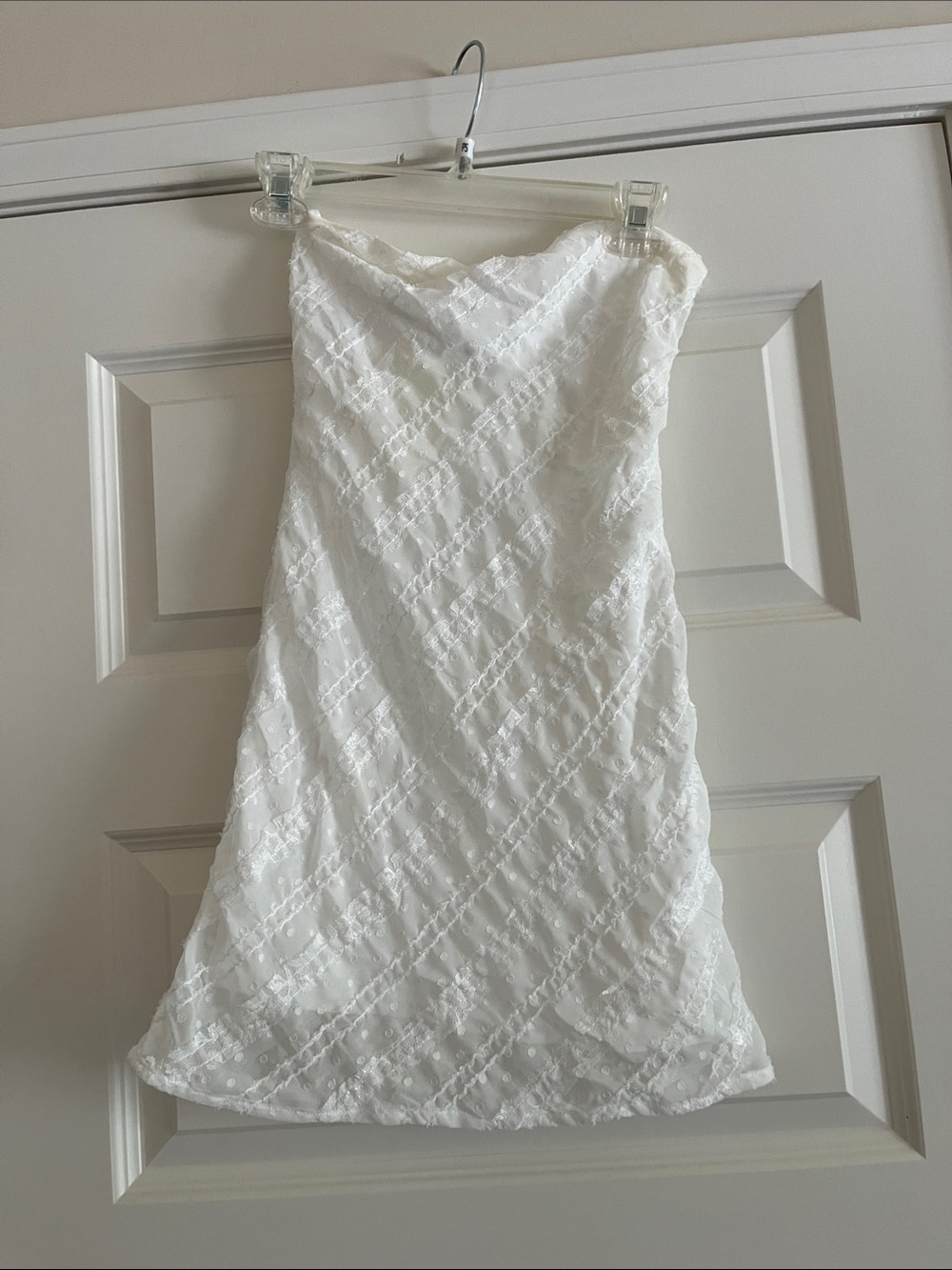 Altar'd State White Strapless Lace Mini Dress